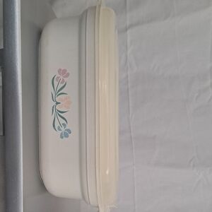 Floral White Storage Container